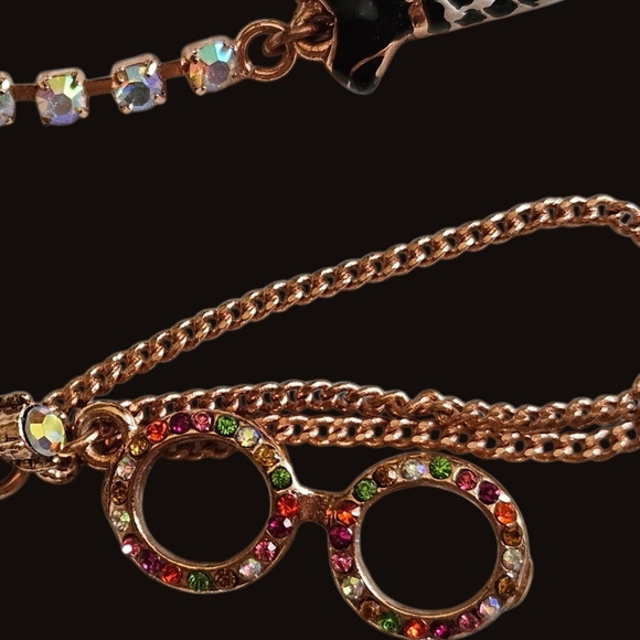 👓💖👗Betsey Mismatched Colorful Eyeglasses Dress Boot Disco Ball Earrings NWOT - Picture 7 of 9